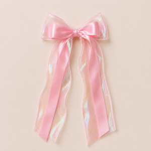 Pink Satin Organza Bow
