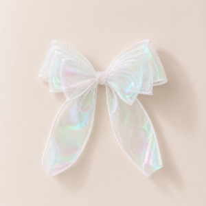 White Layered Organza Hair Bow